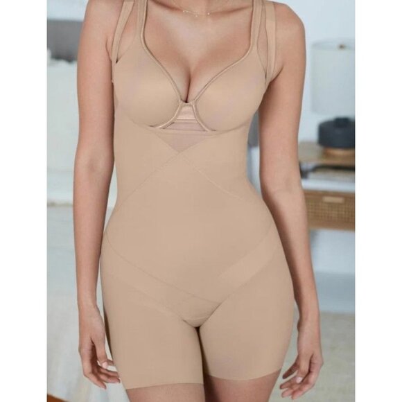 MiracleSuit Instant Tummy Tuck! Open-Bust Shaping Bodysuit Extra Firm 3XL Nude - Picture 1 of 9